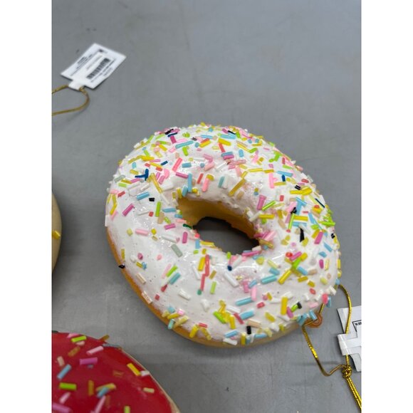 Kurt Adler sweet scoops sprinkle donut ornaments set of 3 squishy 3.5" READ NEW - Picture 4 of 8